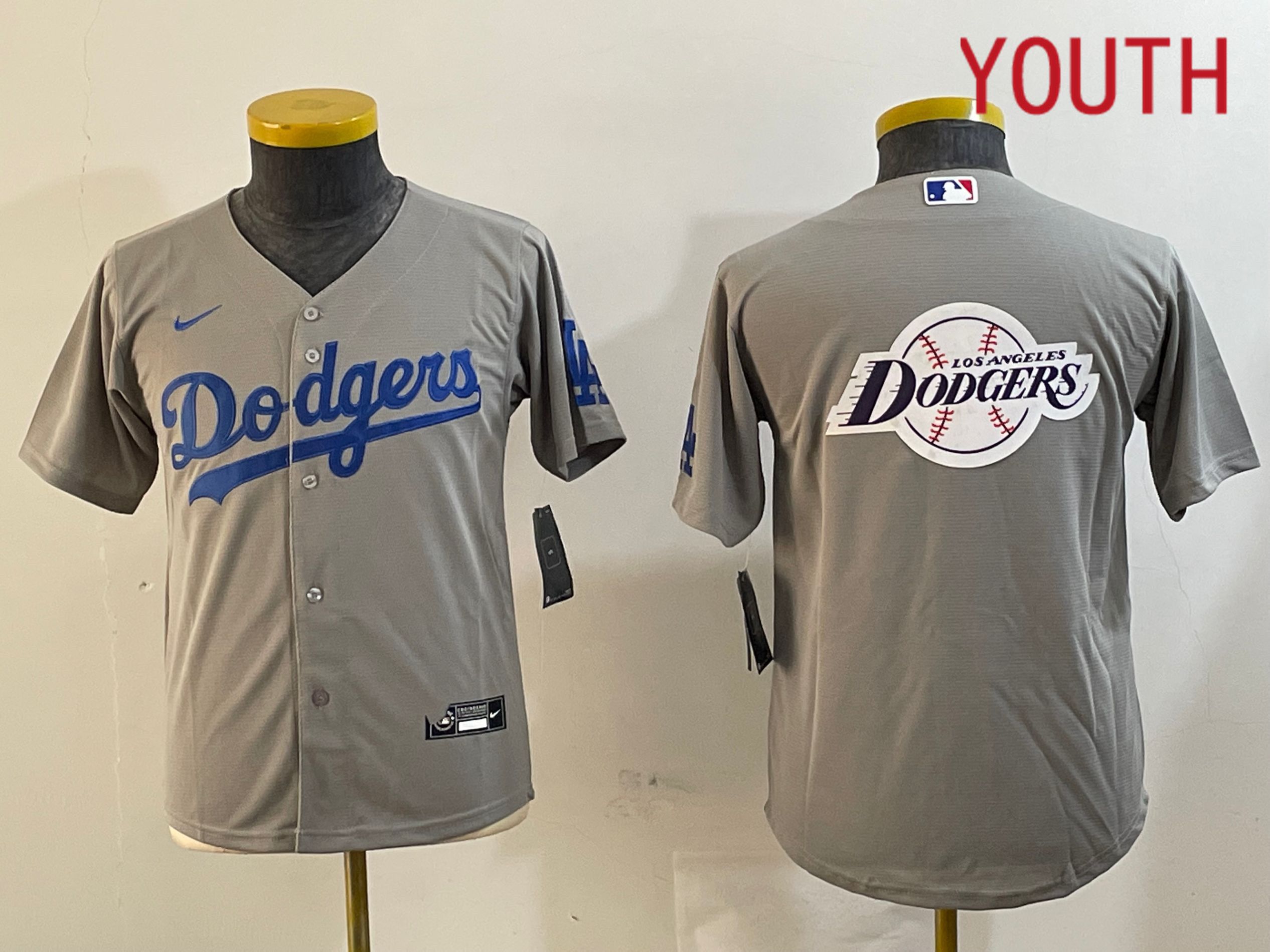 Youth Los Angeles Dodgers Blank Grey Game 2024 Nike MLB Jersey style 12168